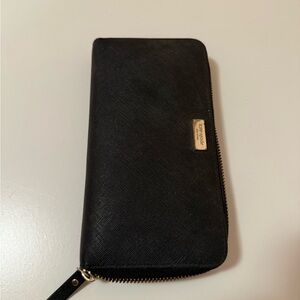 Black Zip-Around Wallet